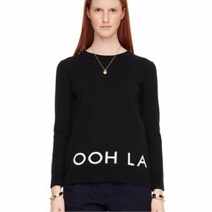 Kate Spade Size Medium Black OOH LA LA Cashmere Blend Pullover Sweater